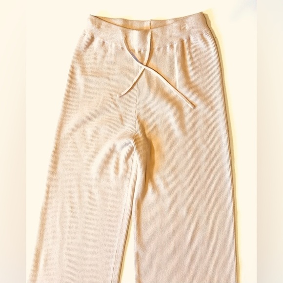 Small princess Polly wide leg forbidden stretchy ribbed blush knit pants - Picture 3 of 8